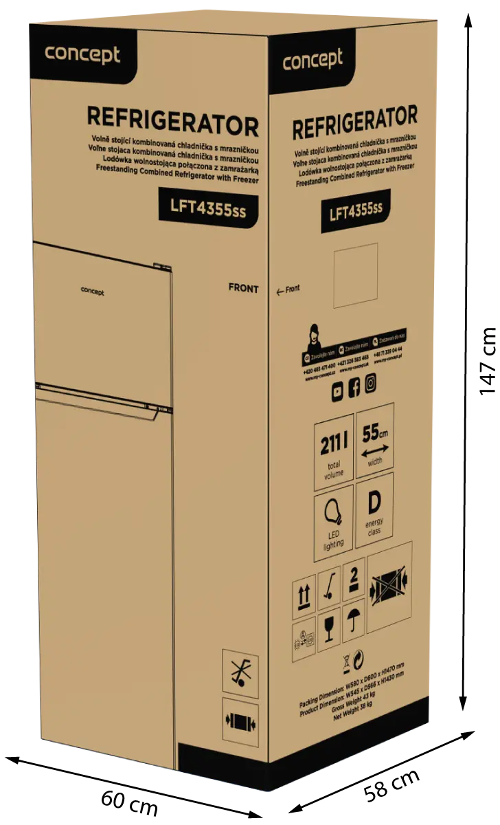 Concept Lednice s mrazákem LFT4355ss (obrázek 19)